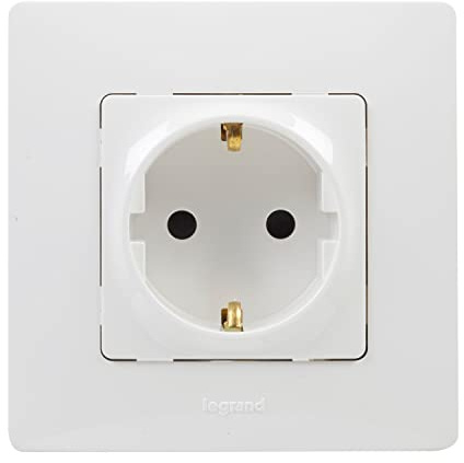 Legrand 396434 NL Steckdose 2P+T BL Monobloc, Weiß, Einzeln