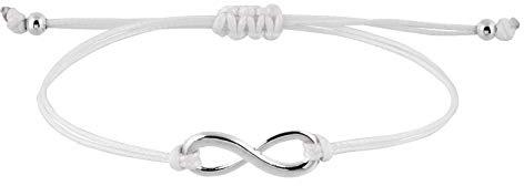 StarAppeal Unendlichkeit Infinity Liebe Freundschafts Armband, Mit Perlen in Silber und Gold, Größenverstellbar, Für Mädchen und Damen, Handmade