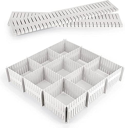 STARVA ST 36 Pièces Séparateur Tiroirs Réglable – Organiseurs de Tiroir 32x7cm – Rangement Tiroir Cuisine pour Sous-vêtements et Cosmétiques (Blanc) ﻿
