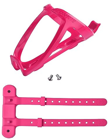 zonkie Bicycle Bottle Cages, Plastic Bike Bottle Holder with Cage Mounting Base (Pink)