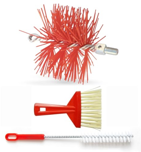 BARETTO Kaminreinigungsset - Umfassendes Kaminzubehör zur Kaminreignung, enthält 1 x 160 mm Nylonbürste, 1 x Mehrzweckbürste, 1 x Handbürste