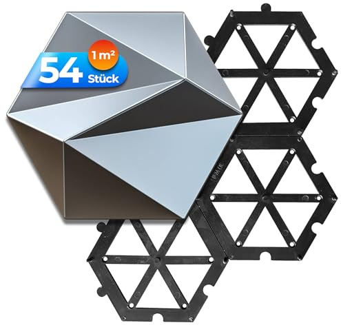 AS Country Stone® 3D Wandpaneele | 54 Stück - 1m² | Luxus Wandverkleidung für Innen & Außen | Elegante 3D Optik für stilvolle Wand Deko | Kratzfest, wasserbeständig & langlebig | Paneele Wand