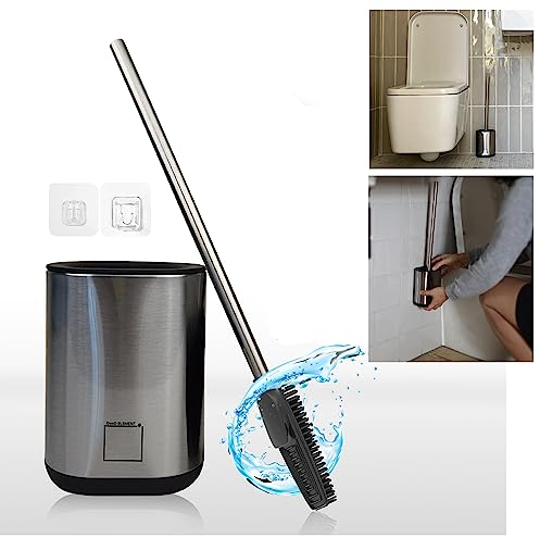 GooD ELEMENT, Balai WC Silicone, brosses WC et Supports, Murale, INOX, hygiénique, Plate, Accessoires WC