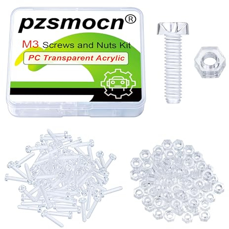 pzsmocn 200 Piezas/100 Juegos M3*15mm PC Plástico Transparente Tornillos | Hexagonales Cable Terminal, Tamaño Hilo Alojamiento, Estándar Conector Adaptador, Productos Conexión, Electrónicos Presa