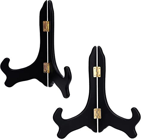 GORGECRAFT 2 confezioni Espositore In Legno Cavalletti Neri Portapiatti per La Visualizzazione di Foto Libri Fotografici Matrimoni Decorazione Della Tavola di Compleanno Rack 8 pollici