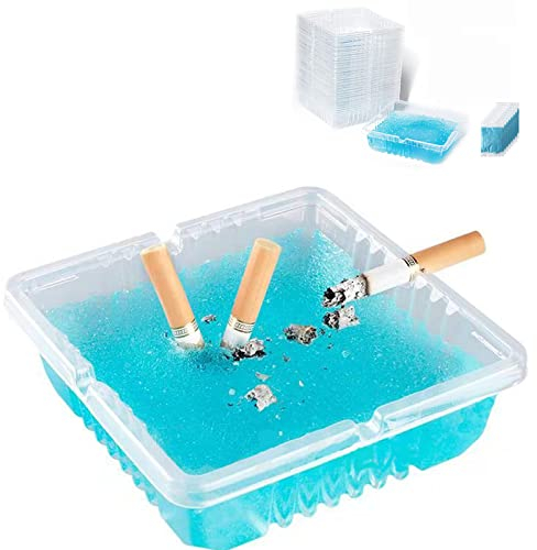 Posacenere usa e getta per sigarette all'aperto, senza fumo, per interni, portatile, antivento, confezione da 30 posacenere usa e getta con sabbia (blu)