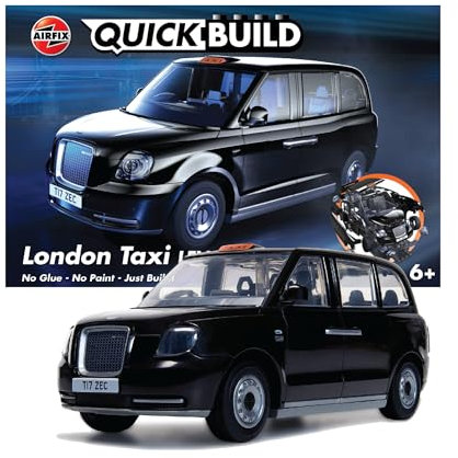 Airfix QUICKBUILD Model Car Kit - J6051 London Taxi Black Car Building Kit for Kids 6+, Construction Toys for Boys & Girls, No Glue Model Making - Classic Car Gifts Plastic Model Kits
