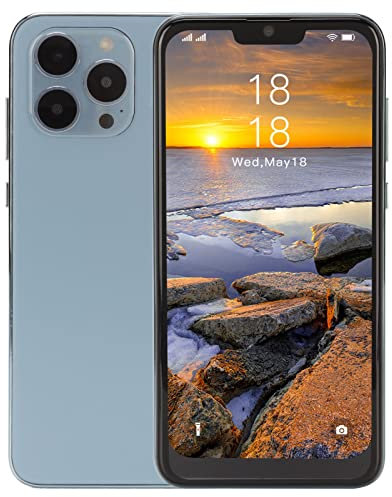 I13pro Max Smartphone, 6,1 Zoll Notch Bildschirm, 4 GB RAM,32 GB ROM, 6800 mAh, Android 11.0,16 Megapixel, 8 Megapixel Frontkamera, mit Gesichtserkennungsfunktion Zum Lesen, Video Ansehen(EU)