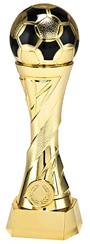 Larius Pokal Ehrenpreis Fußball in Gold und Silber mit Wunschgravur (ohne Wunschtext, Gold, S)