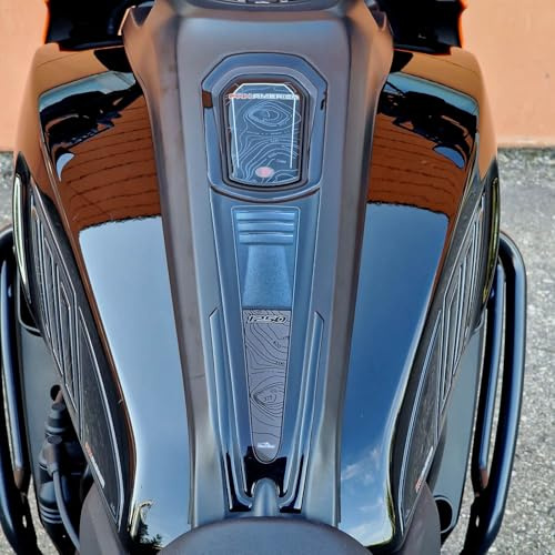 Resin Bike Aufkleber Motorrad Kompatibel Mit Harley Davidson Pan America 1250 2020-2026. Schutz Grip Motorrad Tank-Schutzfolie vor Stößen und Kratzern. Aufklebersatz 3D-Harzklebstoff - Made in Italy