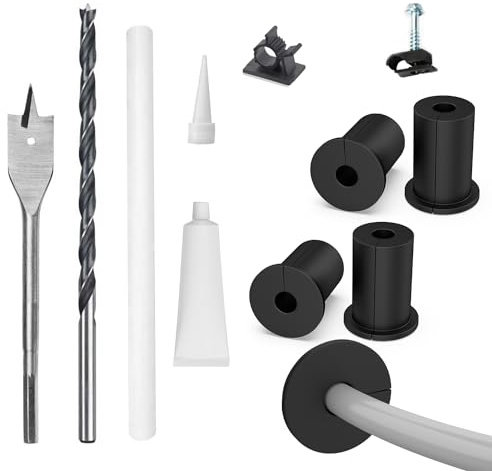 Starlink Cable Routing kit for 3/4inch Wall Hole,4PCS starlink Wall Grommets Accessories for Cables Pass Through mounting kit Including 3/4” Spade Drill bit,Wall Wires cilps and Cable Routing Tool