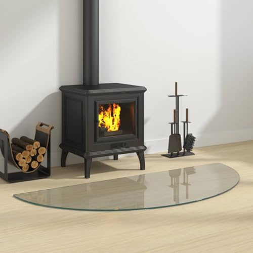Genérico Placa de Vidrio para Chimenea semicircular 1200x500 mm,Cristal-324113