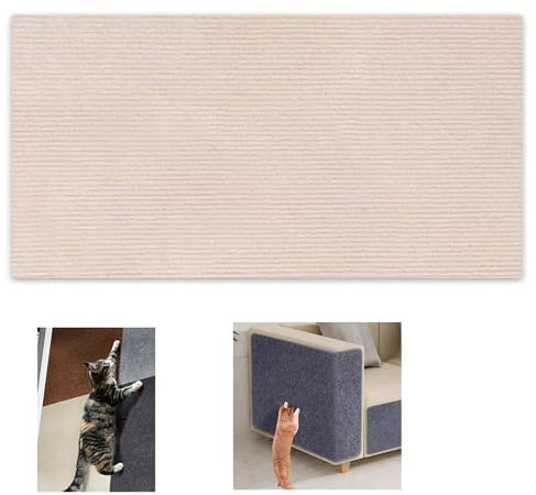 Selbstklebende kratzmatte Katzen, Kratzbretter Katze Wand, Anpassbar. Ideal für kratzteppich Katzen, Katzenkratzbretter, Kratzwand. (Beige, 40x100cm)