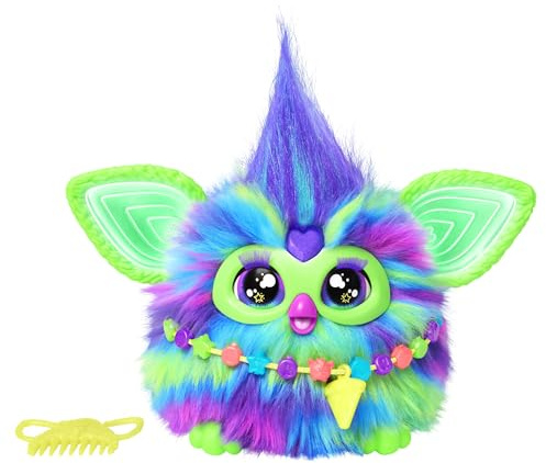 Furby Galaxy, leuchtet im Dunkeln, interaktives Plüschspielzeug - Deutsche Fassung, Silber/Blau/Lila