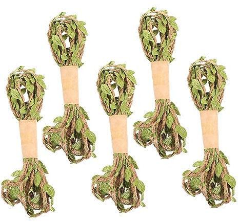 Alipis 5rolle Kreative Dekoration Mit Künstlichen Blättern Und Jute-Seil Für Projekte Festlichkeiten Und Garten Dekoration Und