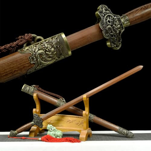 LQSLFsword 103 cm handgefertigtes holzschwert，Langes Holzschwert， Kampfkunst Praxis Holzmesser， Samurai schwerter Katana Schwert， Sammlung/Rollenspiel
