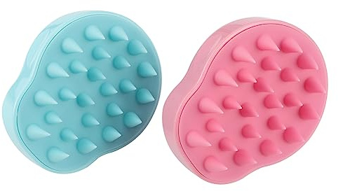 ORFOFE 2 Stück Silikon Kopfhautmassagebürste für Sanfte Reinigung und Haarwuchses mit Komfortablem Design für Entspannende Haarwäsche Zuhause