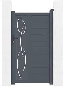 Casanoov Portillon LIFE 1x1,8m Aluminium Gris Anthracite – Motif Arabesques Élégant et Moderne – Robuste Inoxydable Résistant Intempéries Montage Facile Clôture Entrée Jardin Sécurisée 103x176cm