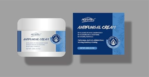 Antifungal Cream with Tea Tree Oil, Athletes Foot Cream Treats Ringworm, Eczema, Rash, Jock Itch & More - Anti Fungal Cream for Itchy Skin Relief, Soothing Foot & Body Balm for Men & Women100g