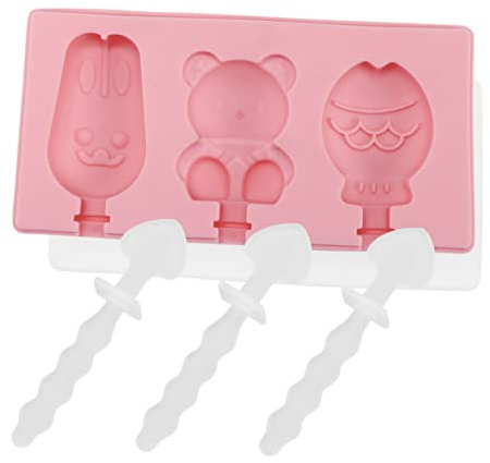 Amosfun Moldes Para Helados Caseros De Verano, 3 Moldes Para Paletas De Silicona, Con Dibujos Animados, Para Helados De Verano