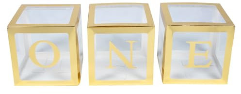 Toyvian 1satz Boxen Für Geburtstagsfeiern Teiliges Mit Goldenen Boxen Und Buchstaben Für Kreative Ballon-dekorationen Zur Ersten Geburtstagsparty Für Babyfeiern