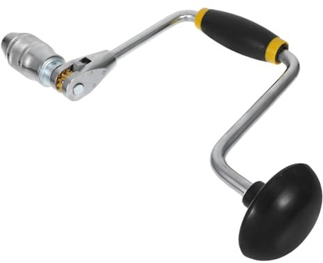 GLEAVI Taladro Manual De Acero Con Manivela y Mango Antideslizante, 30 Cm, 4 Mordazas Para Carpintería y Perforación Madera, Herramienta Portátil Para Bricolaje y Joyería