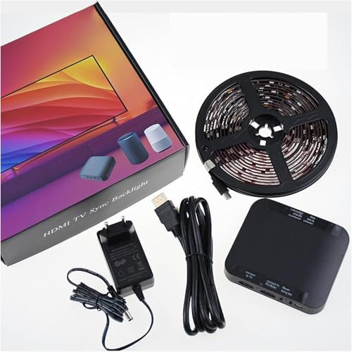 Fancy HDMI Sync Boxen mit LED-Leuchten für TV Synchronisierung Hintergrundbeleuchtung für 75-85 Zoll Fernseher PC LED-Lichtleiste für verbessertes Seherlebnis
