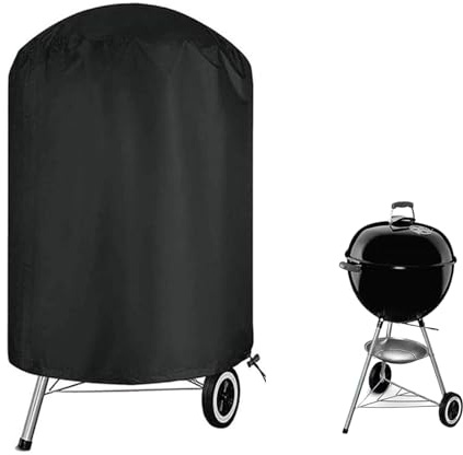 Kugelgrill Abdeckung Wetterfest,Grill Abdeckhaube,Hochleistungs-Grillabdeckung,210D Oxford Fabric Outdoor Runde Grillabdeckung,Reißfeste und UV-beständige,61*72CM
