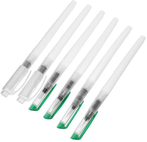 Gadpiparty 6pcs Water Storage Painting Pen Drawing Paintbrush Refillable Artist Adult Water Brush Pens for Watercolor Reusable Watercolor Pen Paint Brushes Watercolorful Brushs Pp White