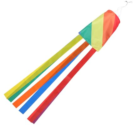 FONDOTIN Regenbogen Windsack Flagge aus Polyester mit Leichtem Material und Schönem Farbmuster für Gartendekoration und Pride Month im Außenbereich