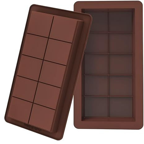 Onlineforu Ltd - Deep Chocolate Bar Moulds, Deep Silicone Candy Bar Molds for Stuffed Bar, Thick Chocolate Bar Molds Tea Spoon - Large