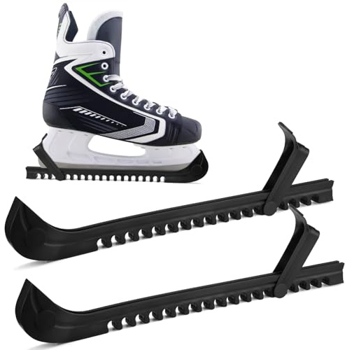 Teokantz 1 paire de protections de patins à glace, 34,5 cm, réglables pour patins de hockey et patins artistiques