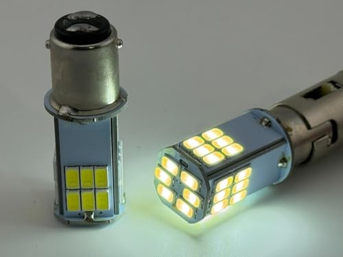 Rebaydo 2pcs BA15D LED Bulb Headlight 6 Volt AC or DC Dual Filament (Color:White 6000K;)
