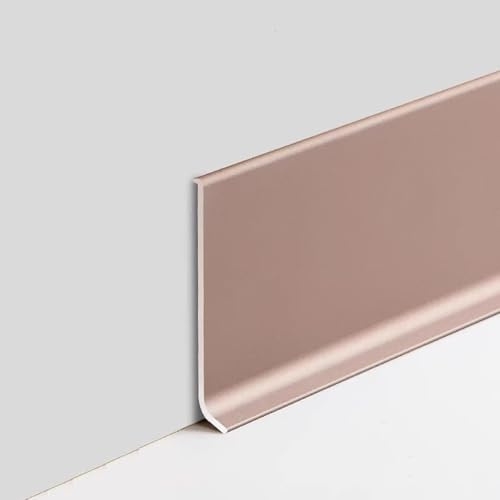 Lot de 4 moulures de plinthe en aluminium de 125 cm de hauteur - 4/6/8/10 cm de hauteur - Installation et nettoyage faciles - Idéal pour le carrelage, le bois et les murs de peinture au latex (rose, 6