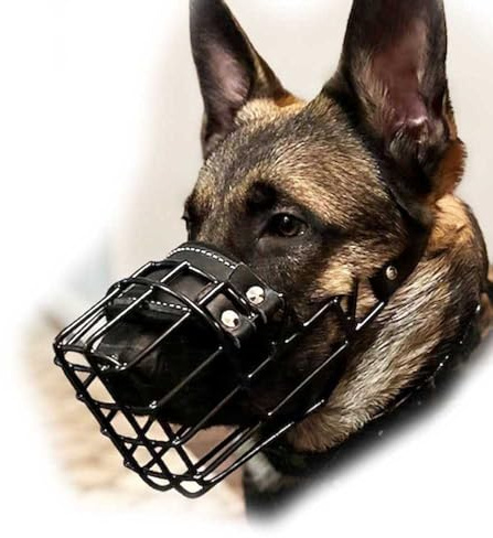 SYORIX Muselière en métal robuste pour chien (taille 26) - Panier en fil indestructible pour berger allemand, malinois, schnauzer géant - Équipement de formation professionnelle et de sécurité