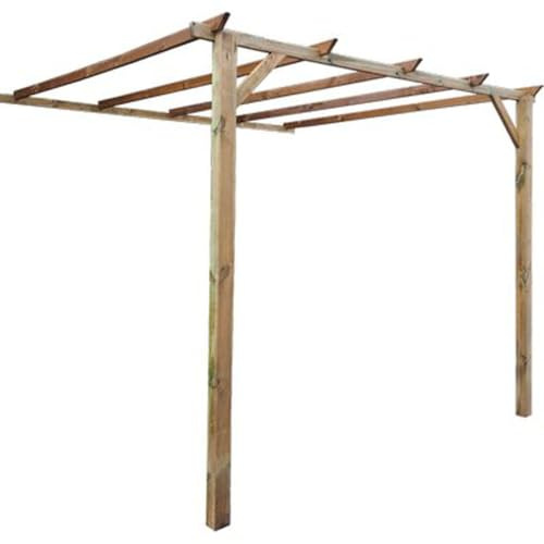 1 PZ PERGOLA A MURO LEGNO EURO DOMUS PINO IMPREGNATO MT 2,8X3 H.MT 2,3