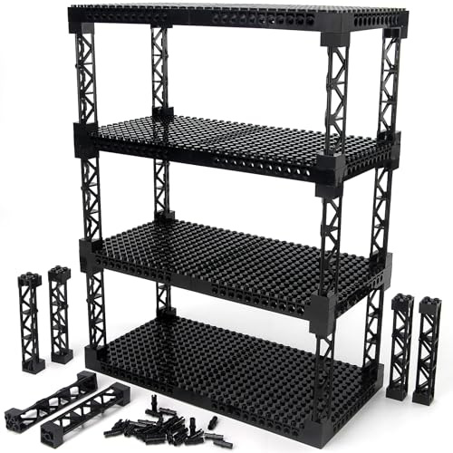 Feleph Plates 16x16 with Support Girder Bricks Set Multi-Tier Display Shelf