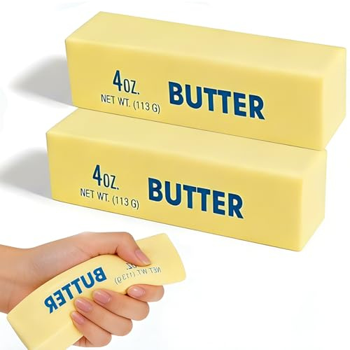 2 Stück Butter Squishy Squeeze Toy, Butter Squishy, Squishy Stressbälle Antistressball, Stressabbauendes Fidget Spielzeug, Anti Stress Spielzeug für Stressabbau Erwachsener für Ängste Stressabbau