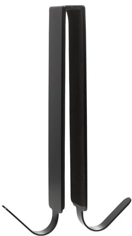 Luxshiny Gancio da Porta Doppio in Acciaio Inossidabile Nero, Appendino senza Forare per Cappotti e Asciugamani, per Ufficio e Bagno