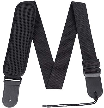 Rayzm Gitarrengurt, verstellbarer Baumwollgurt für akustische/elektrische/Bassgitarre, mit Schulterpolsterdruckablass für komfortables Spielen