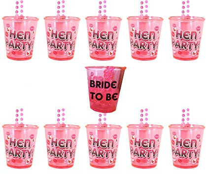 We Personalize 1 Bride to Be Shot Glass & 9 Hen Party Shot Glasses Hen Night do Accessories