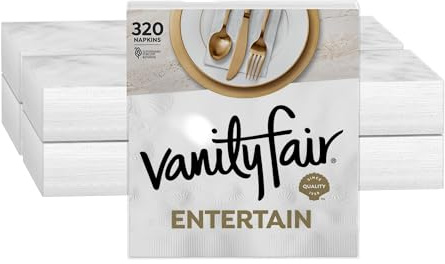 Vanity Fair Entertain Paper Napkins, 40 Count (Pack of 8), Disposable Napkins Made For Entertaining And Events