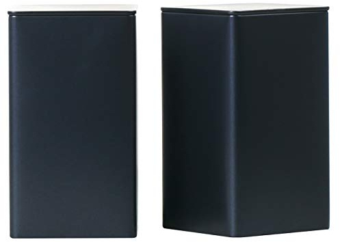 Tianhui Colorful Square Tin Can Empty Cube Steel Box Storage Container for Treats, Gifts, Favors, Loose Tea, Coffee and Crafts, Mini Portable Small Storage Kit (Black, 2-Large)