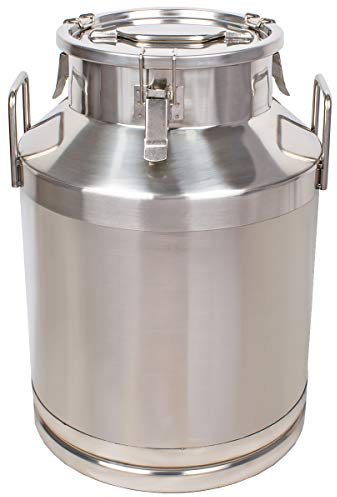 Beeketal 'BMK-50' Milchkanne Transportkanne 50 Liter aus Edelstahl, auslaufsicherer Deckel mit Spannverschluss und Gummidichtung, Molkerei Milch Kanne zum Transportieren oder zur Aufbewahrung