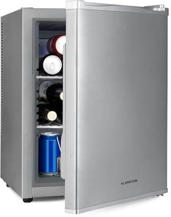 KLARSTEIN Mini Frigo de Chambre de 40L pour Snacks et Boissons, Petit Frigo Top Silencieux, Mini Bar, Petit Réfrigérateur Camping, Mini Frigo Cosmetique, Refrigerateur avec Étagères Réglables, 6-15°C
