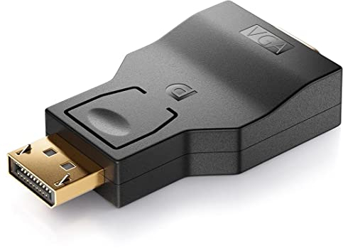 deleyCON Adattatore da DisplayPort a VGA - Cavo Adattatore da DP DisplayPort-Maschio a VGA-Femmina Contatti Placcati in oro per TV Proiettore Computer Laptop Notebook