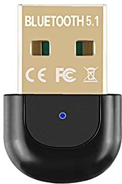 Adaptateur Bluetooth USB 5.1, POMME Adaptateur Bluetooth Voiture Compatible avec Windows 7/8 / 8.1 / 10, Mini Dongle Bluetooth pour PC, TV, Maison, Casques, Voiture Plug and Play Noir, one size