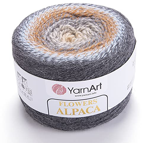 Yarn Art YarnArt Flowers - Filato invernale per uncinetto, 20% alpaca, 80% acrilico, peso 250 g, lunghezza: 900 metri, multicolore, arcobaleno, per uncinetto, peso 2 sport (casual, 440)