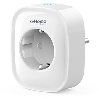 GHome Smart WiFi Socket 16A, Alexa Socket1 Pack, Smart Home Plug Compatible with Alexa Google Home, App Resmote Control, Power Consumption Measure, Voice Control Timer, Onlyon2.4GHz WiFi