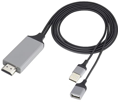 zdyCGTime Telefon und Tablet 1080P HDTV Spiegelkabel 2 in 1, HD HDMI Stecker zu 2 USB Buchse/Stecker Kabel, 1080P/60HZ HDMI HDTV Kabel,Für fernseher, projektionsgeräte. (1m/schwarz USB A)